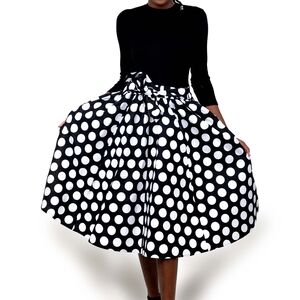 Polka Dot Midi Skirt
